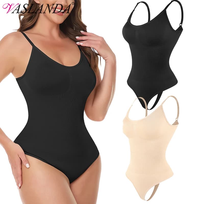 Tute dimagranti da donna Shapewear top Tummy Control Body Shaper Spaghetti Strap canotta Body tuta aderente