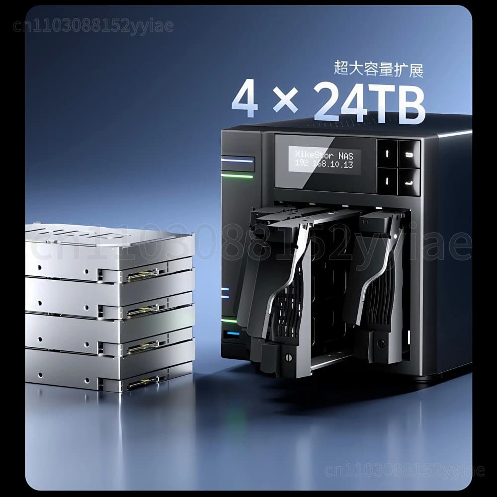 Server di archiviazione domestico NAS N100 - Quad-core 8 GB DDR4 Dual LAN 2,5 GbE Disco rigido a 4 slot M.2 NVME SATA HDD SSD