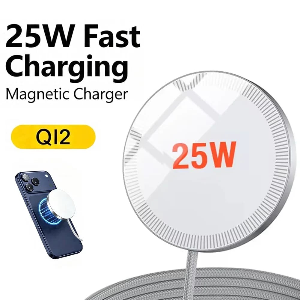 25W Qi2 Magnetic Wireless Charger Pad for Magsafe Fast Charging for iPhone 17/16/15/14/13/12 Pro Max Airpods Pro 3/4 Charger