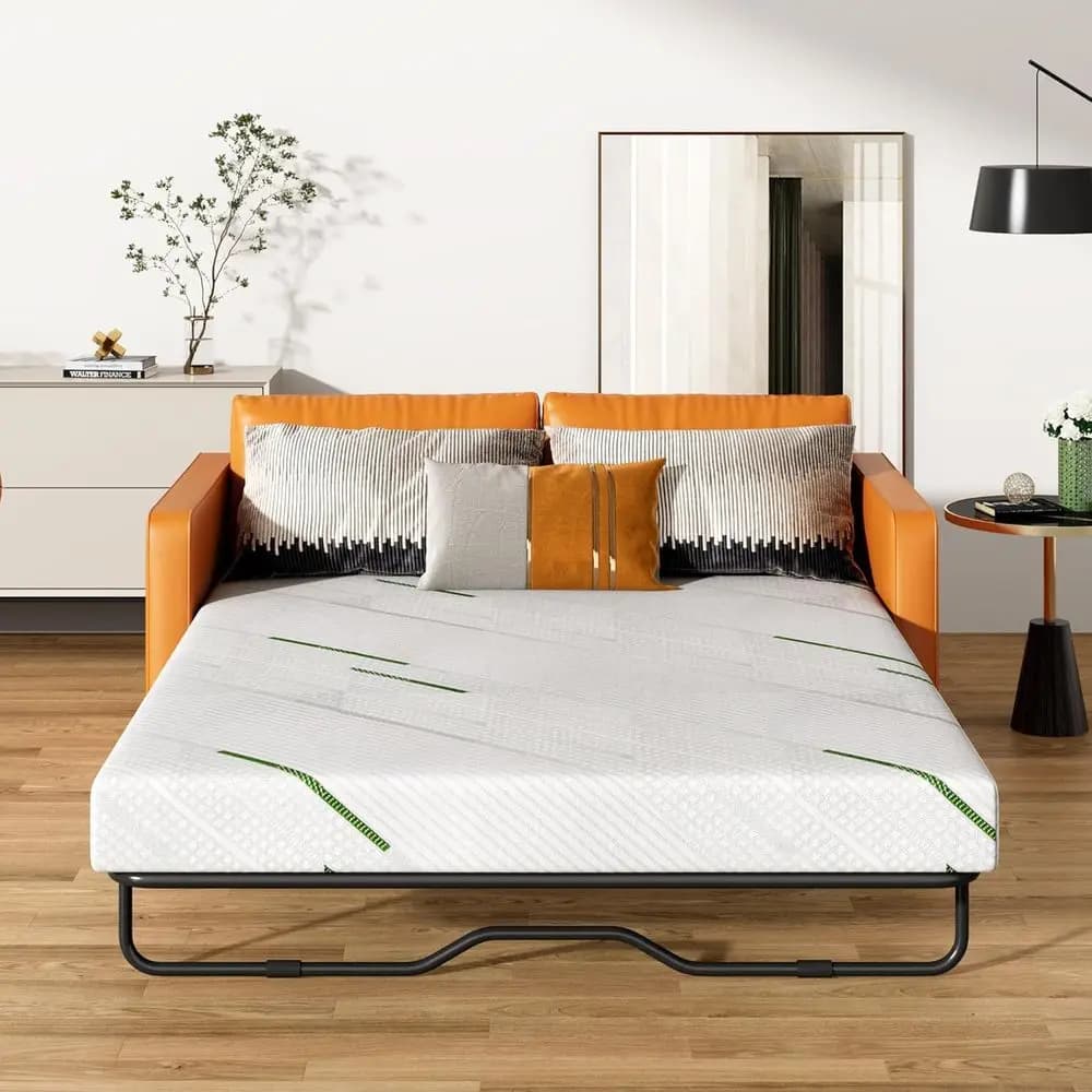 4-Inch Gel Memory Foam Sofa Cushion with Ultra Soft Removable Cover and Non-Slip Bottom for Living Room, Bed, or Dorm