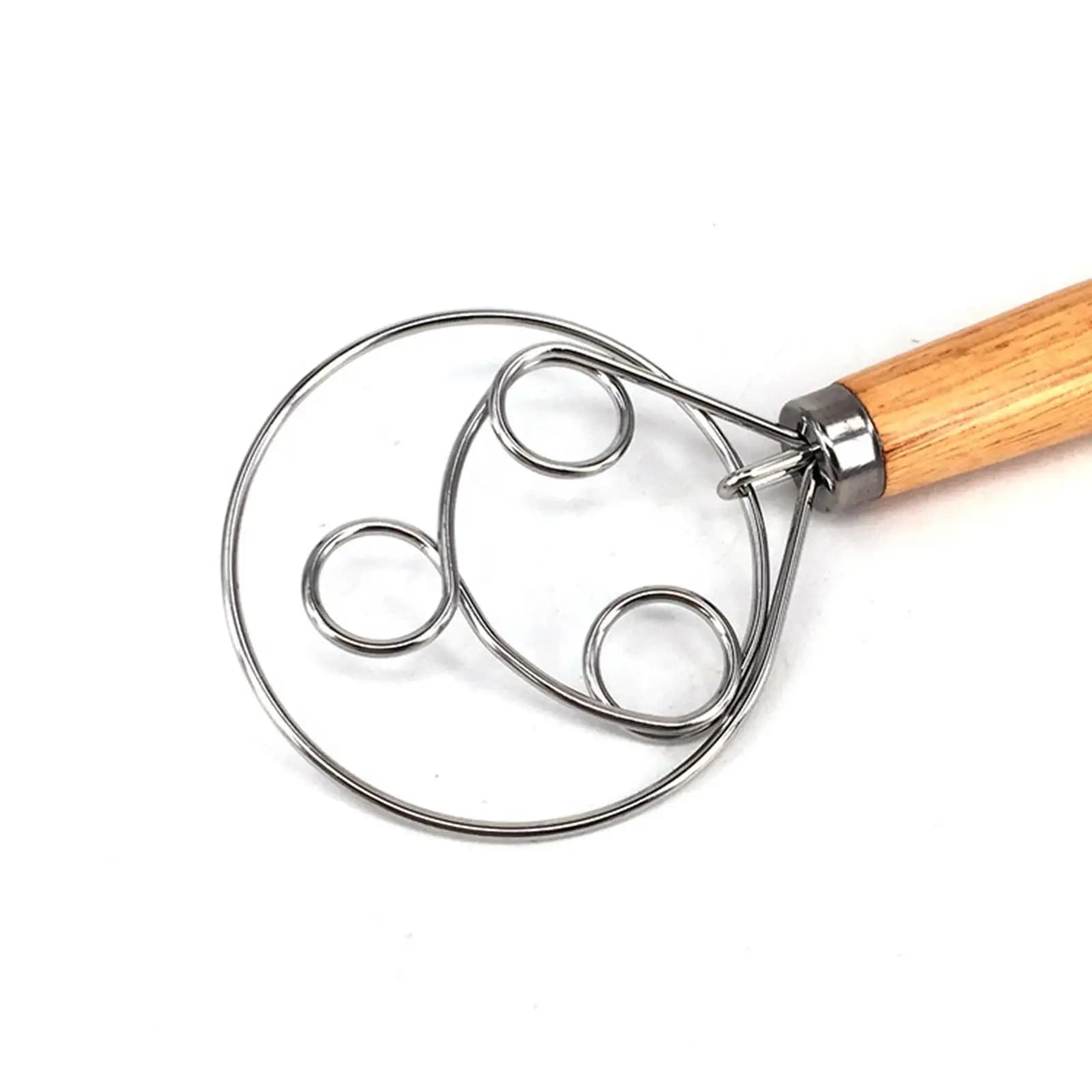 Manual Danish Dough Whisk Wooden Handle Baking Pastry Blender for Biscuits