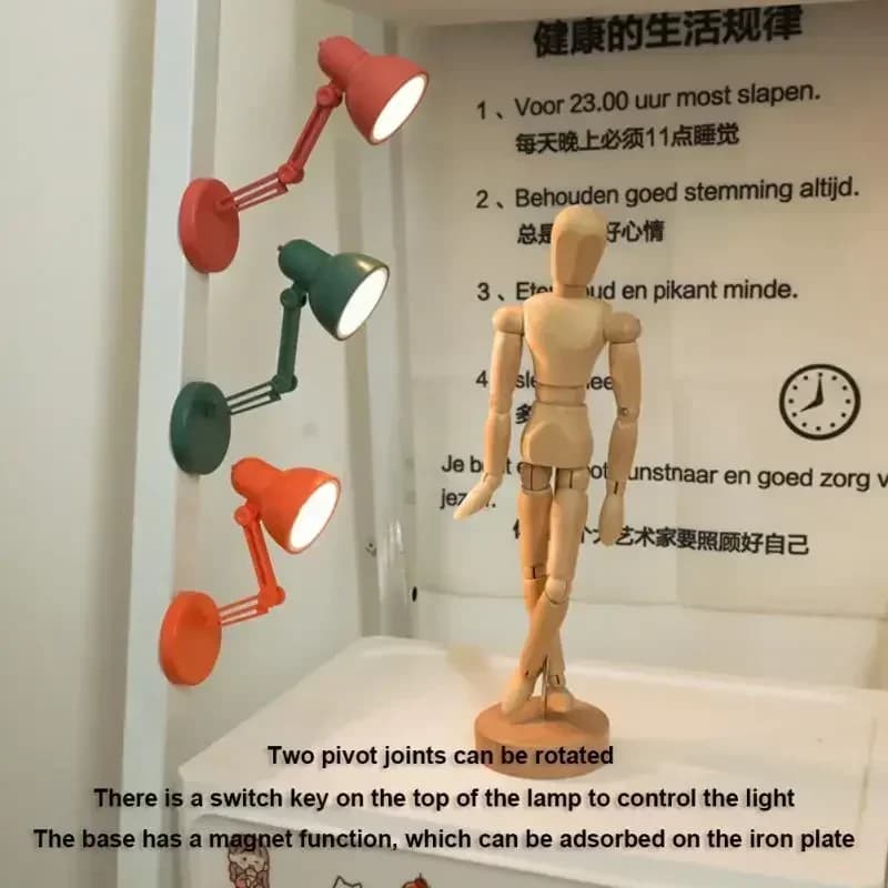 Lampada da tavolo a LED pieghevole NightMini lampada da libro con clip Home Room Luci notturne per computer Luce da libro da viaggio per occhi Elettrodomestico