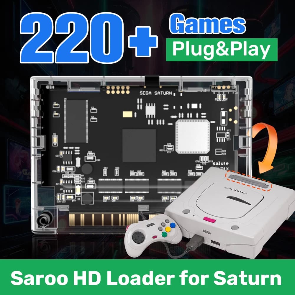 Nuovo caricatore Saroo SS HD per lettore di giochi Sega Saturn Supporto per cartuccia di schede Menory TF Giochi 64G con oltre 220 giochi Plug and Play