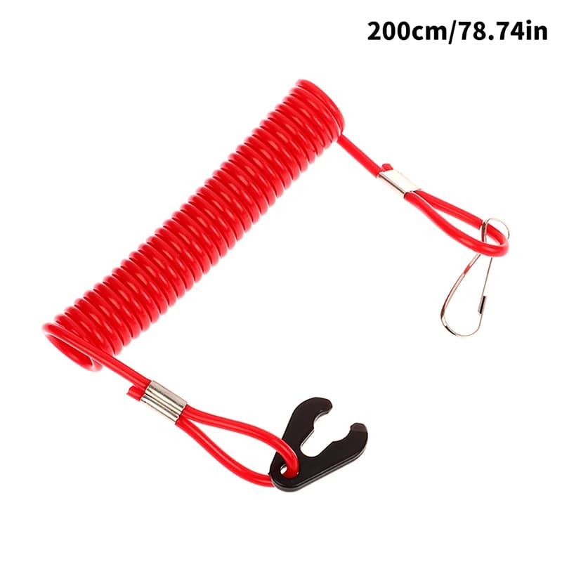 **2.0m Boat Motor Kill Stop Switch & Safety Tether Lanyard For Outboard Engine Motor Parts Emergency Flameout Rope