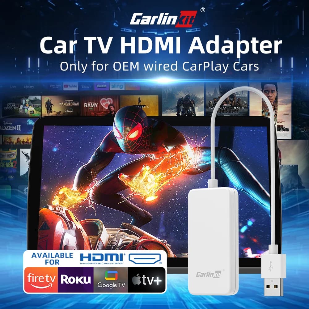 CarlinKit Car TV Mate Converter for Google Fire TV Stick Digital Video Multimedia Input HDMI Wired USB Adapter CarPlay to HDMI