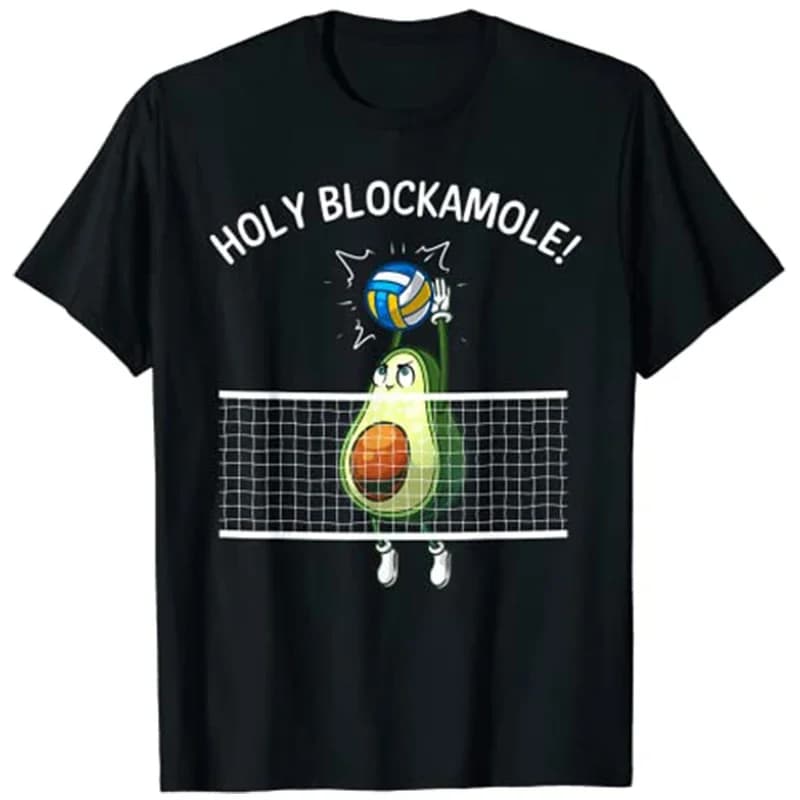 Graphic T-shirt Holy Funny Avocado Volleyball Player for Men and Women