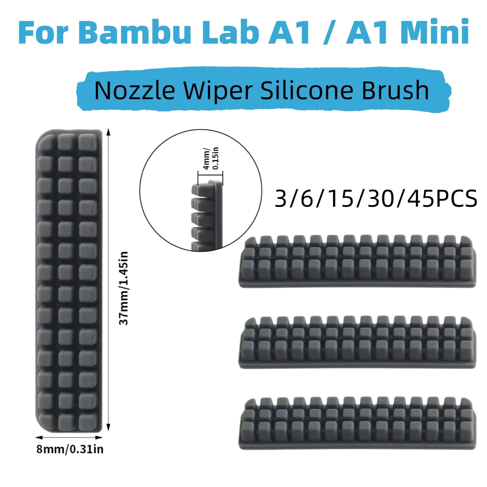 Spazzola con ugello in silicone per Bambu Lab A1/A1 Mini e Prusa XL – Strumento di pulizia per la rimozione dello sporco dal piano di stampa, Accessori per stampanti 3D