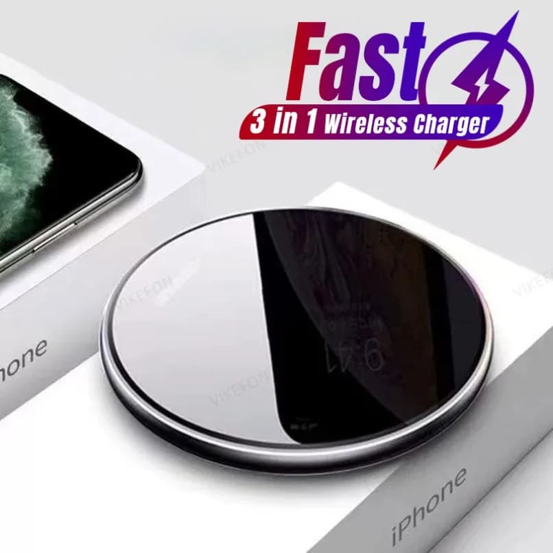 Acrylic Metal Wireless Charging Station for Phone Led Light for iPhone 16 15 14 13 12 Pro Max Samsung S24 Xiaomi Mini Quick Charging