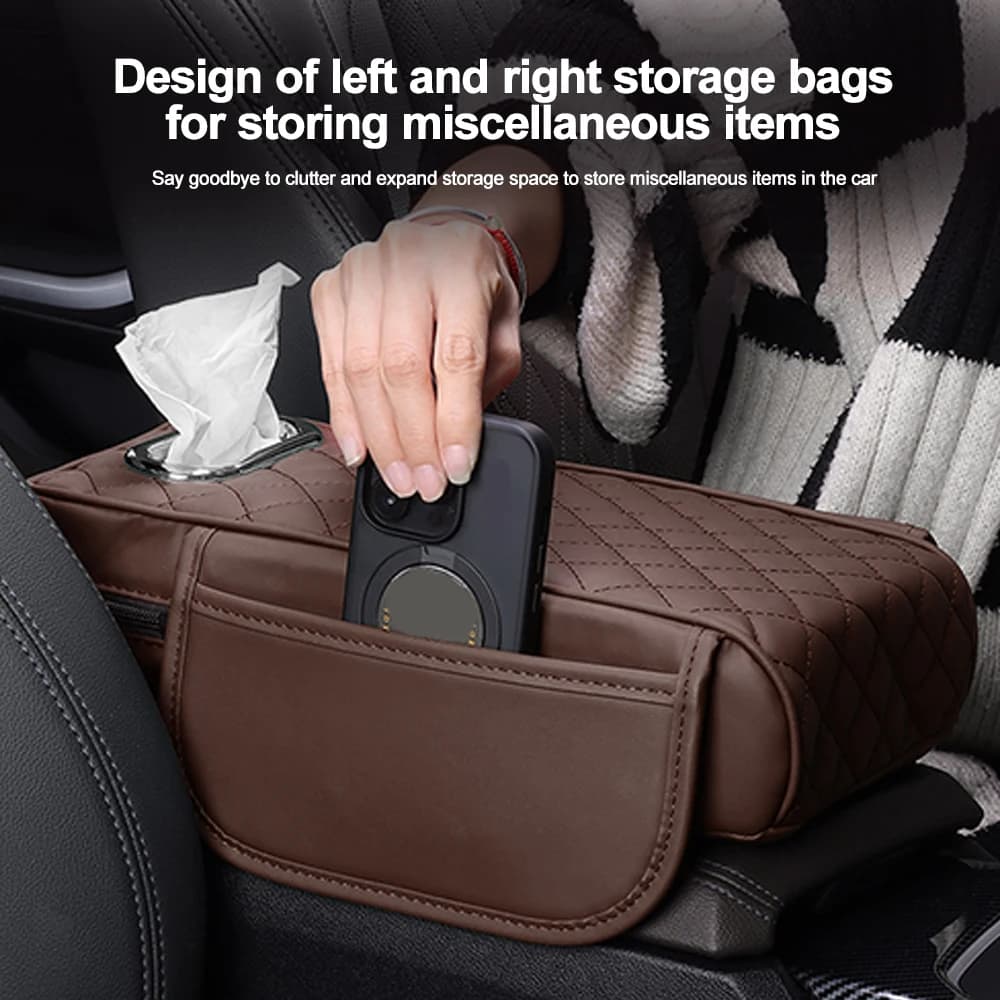 Bracciolo per auto con custodia in tessuto addensare Memory Foam cuscinetti antigraffio Console centrale borsa Organizer tascabile per poggiagomiti per auto