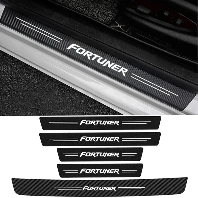 Car Door Sill Protector Scuff Plate Rear Trunk Bumper Threshold Sticker for FORTUNER 2023 2022 2020 2019 2018 2017 Accessories