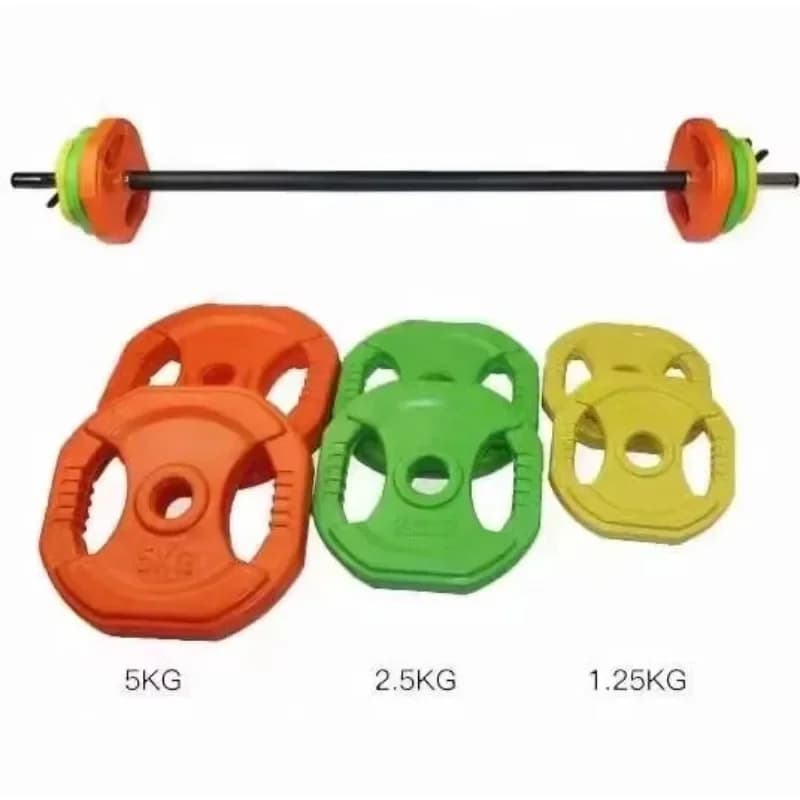 20KG Colored Rubber Weights Set for Domestic Training and Weight Lifting