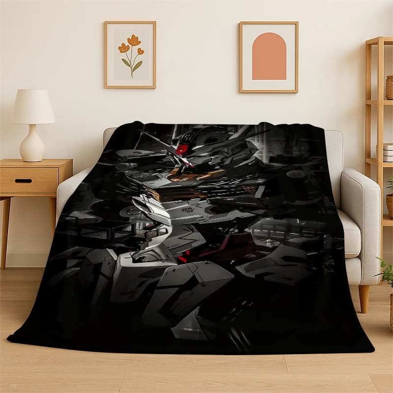 Coperta in flanella con robot dei cartoni animati classici Gundam, morbida e calda, per camera da letto, soggiorno, letto, viaggi, campeggio, picnic, bambini