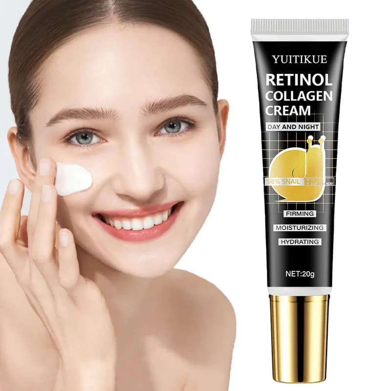 YUITIKUE Crema Giorno e Notte al Retinolo e Collagene 20g, con Estratto di Bava di Lumaca, Rassodante e Idratante, Illuminante per Viso e Contorno Occhi
