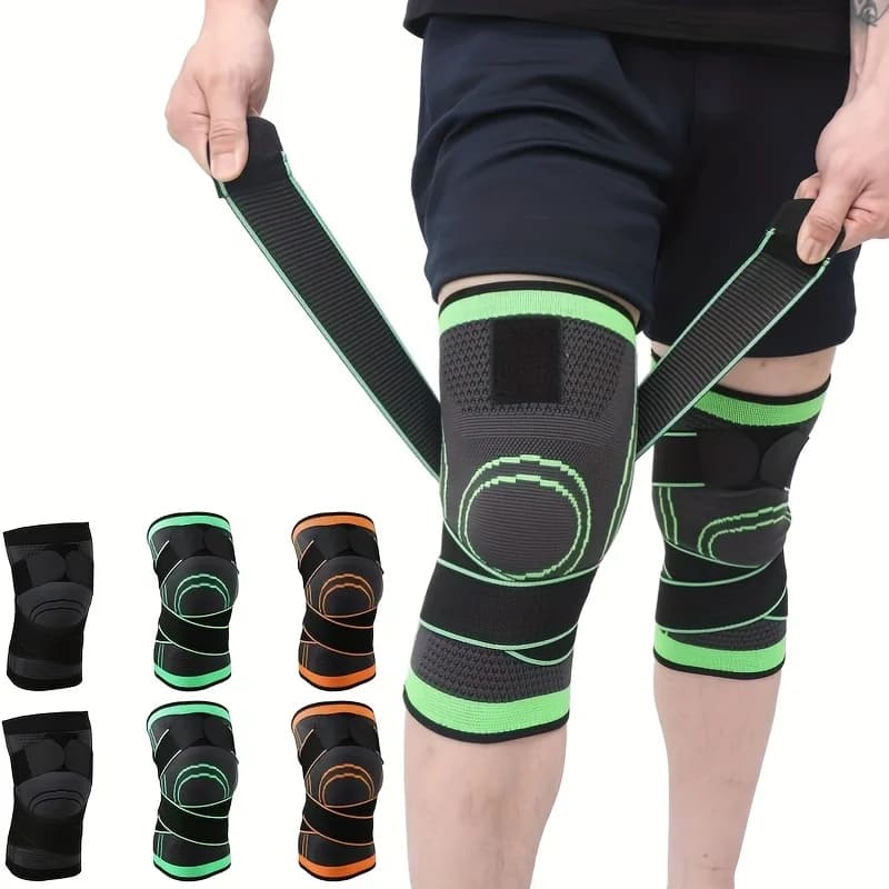 Ginocchiera sportiva da 2 pezzi per supporto per ginocchio Ginocchiera a compressione regolabile per uomo Donna Ginocchiera avvolgente per allenamento sportivo