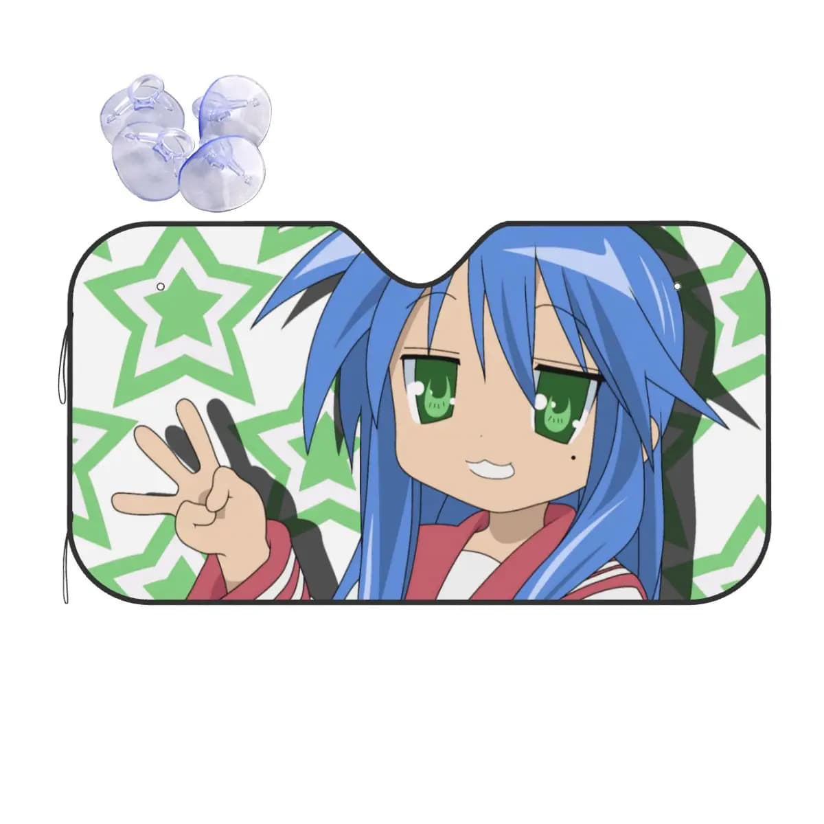 Lucky Star Parabrezza Parasole Izumi Konata Anime Divertente Auto Lunotto Anteriore Visiera 76x140 cm Visiera Parasole Auto-styling