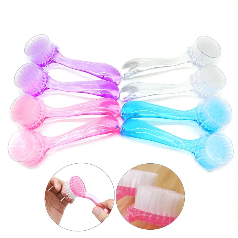 1Pc acrylic nail brush soft plastic remove dust Make Up brushes for washing Nail Art Manicure round head tool for cleaning powder with cap