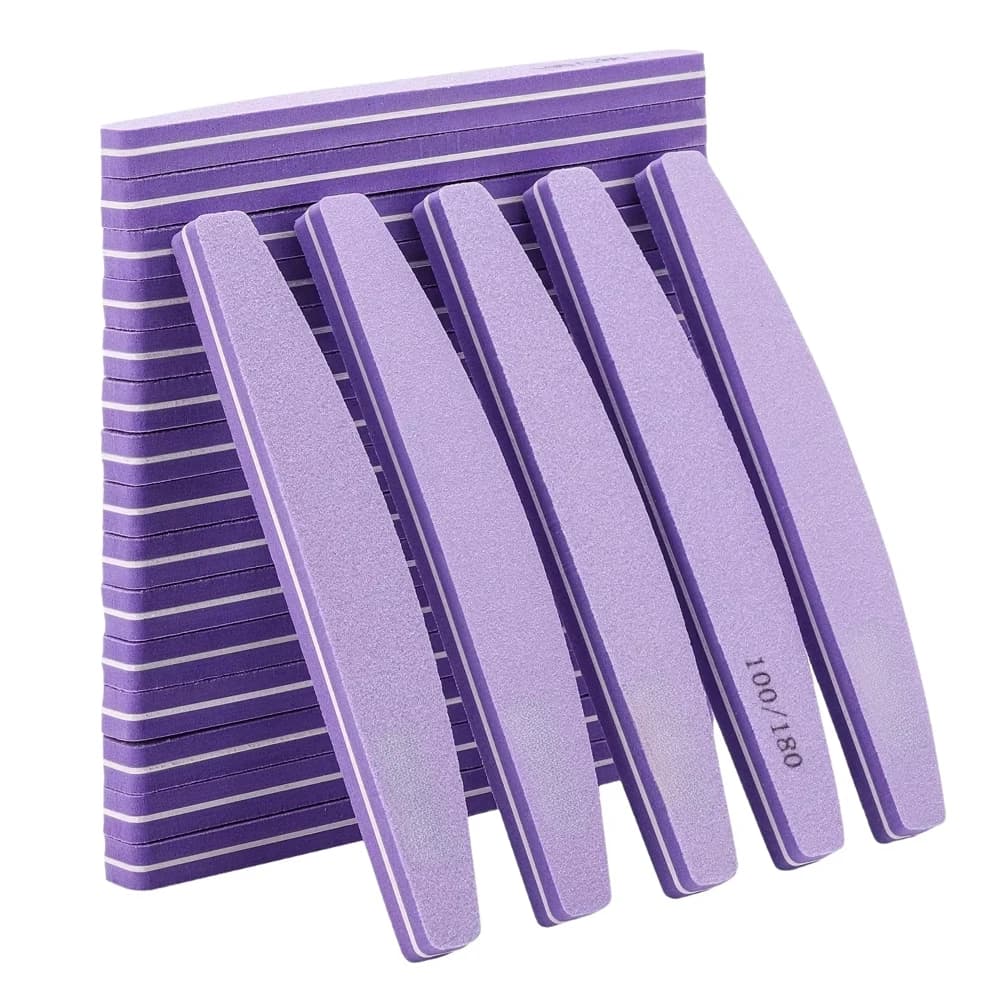 5/10 pz Spugna Lucidante Unghie Bifacciale 100/180 Grit Lavabile, Blocco per Levigatura Unghie Finte e Pulizia Unghie dei Piedi