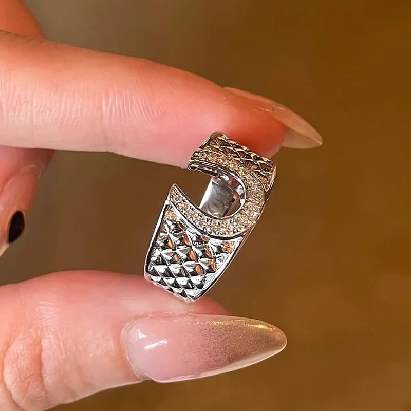Anelli a ferro di cavallo chic a forma di U di lusso leggero e di fascia alta per le donne moda argento 925 Anello Willow Ding Coppia gioielli per banchetti