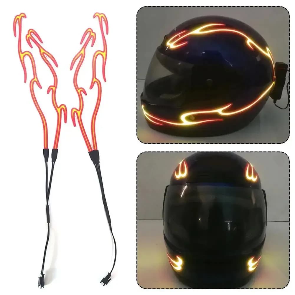 Mod kit for cold LED light for helmet 4 in 1, bicycle helmet lamp bar, light sign sticker, night driving signal, helmet light, DIY decorations