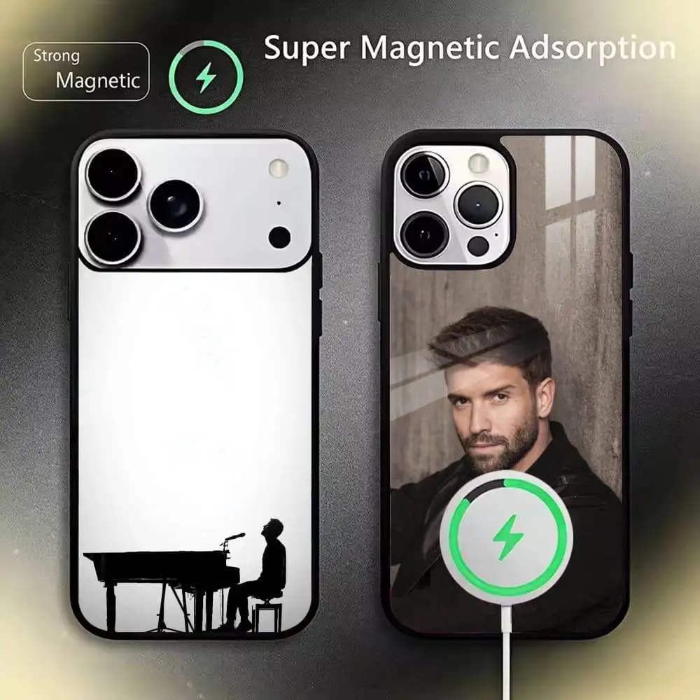 Custodia per telefono con caricabatterie wireless Singer Pablo Alboran per iPhone 17 16 15 14 13 12 11 Plus Pro Max