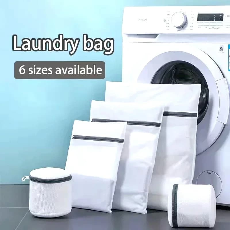 Laundry Bag Reusable Mesh Wash Bag with Non Rust Zipper Clothes Protection Net Washing Machine Universal