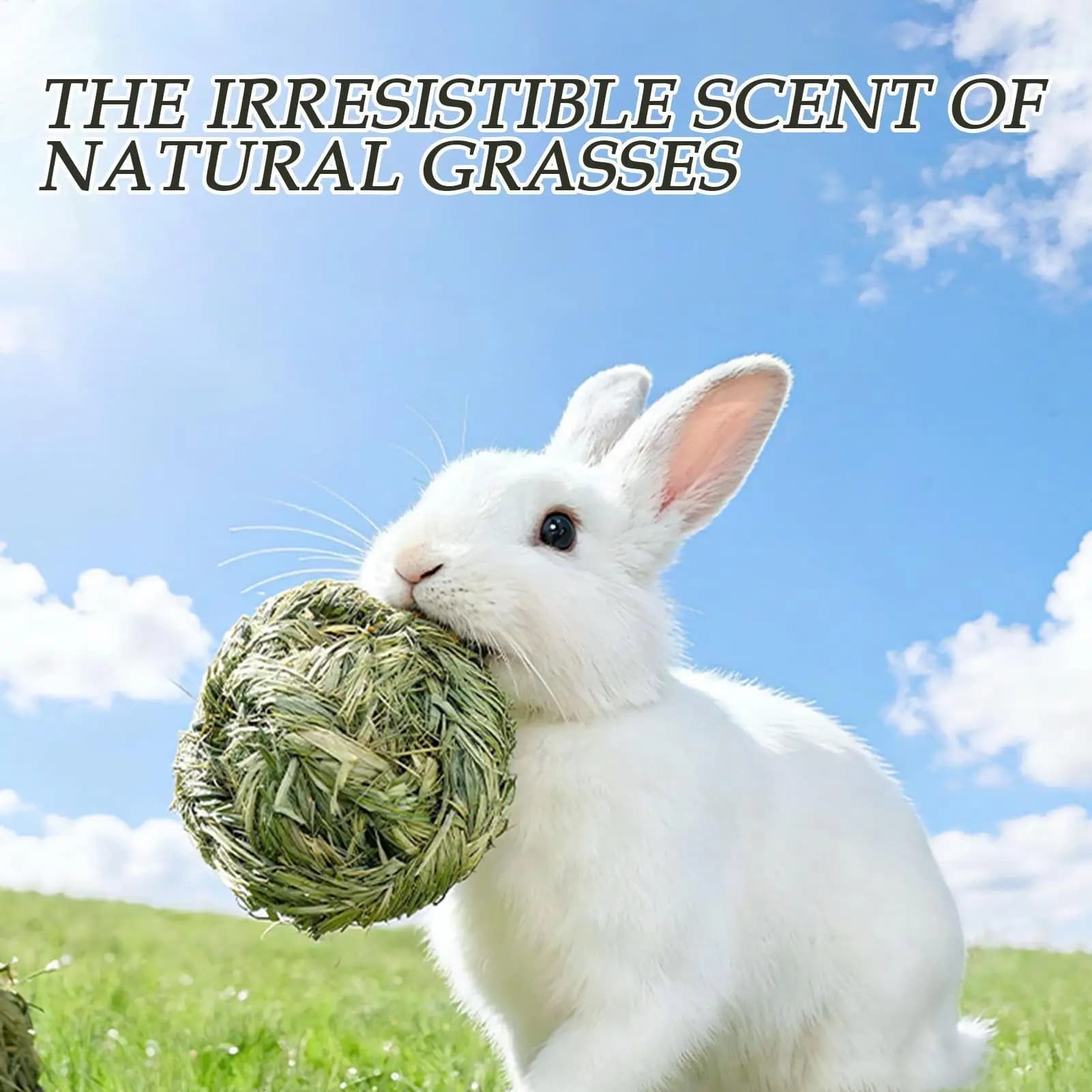 Giocattoli da Masticare per Conigli, Palline di Fieno Timothy, Giocattolo Naturale Commestibile per la Pulizia dei Denti, Palline di Fieno da Rotolare per Criceti e Piccoli Animali
