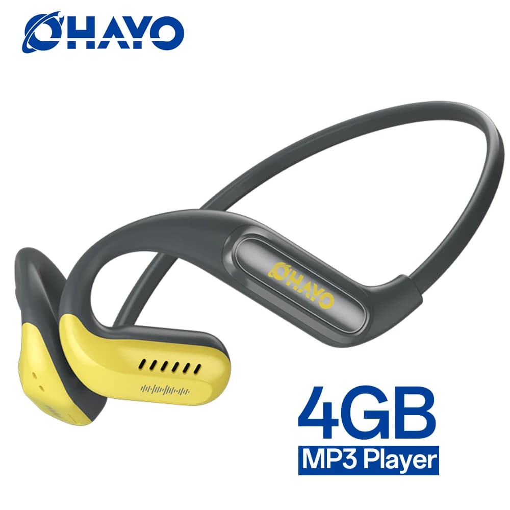 Cuffie Bluetooth wireless a orecchio aperto Lettore MP3 da 4 GB, auricolari Bluetooth 5.3 impermeabili IPX7 con memoria interna, striscia luminosa