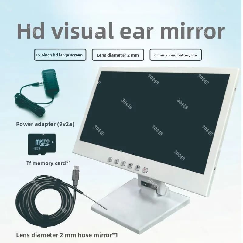 Strumento per la raccolta dell'orecchio del dispositivo visivo per la pulizia dell'orecchio della fotocamera ultrasottile da 1,6 mm con schermo grande HD da 15,6 pollici