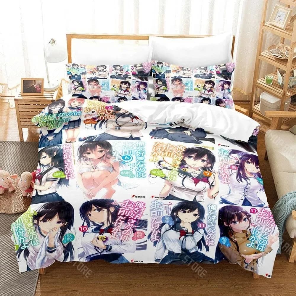 3D Printed Anime Oresuki Bedding Set for Boys Girls Duvet Cover Pillowcase Twin Queen King Full Single Double Sizes