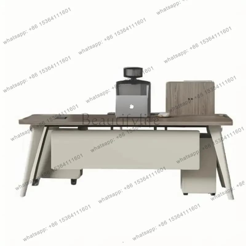 Scrivania da Ufficio Estetica di Lusso con Estensione, Tavolo Commerciale Specializzato per Ufficio, Scrivania Regolabile in Altezza per Studio, Mobili