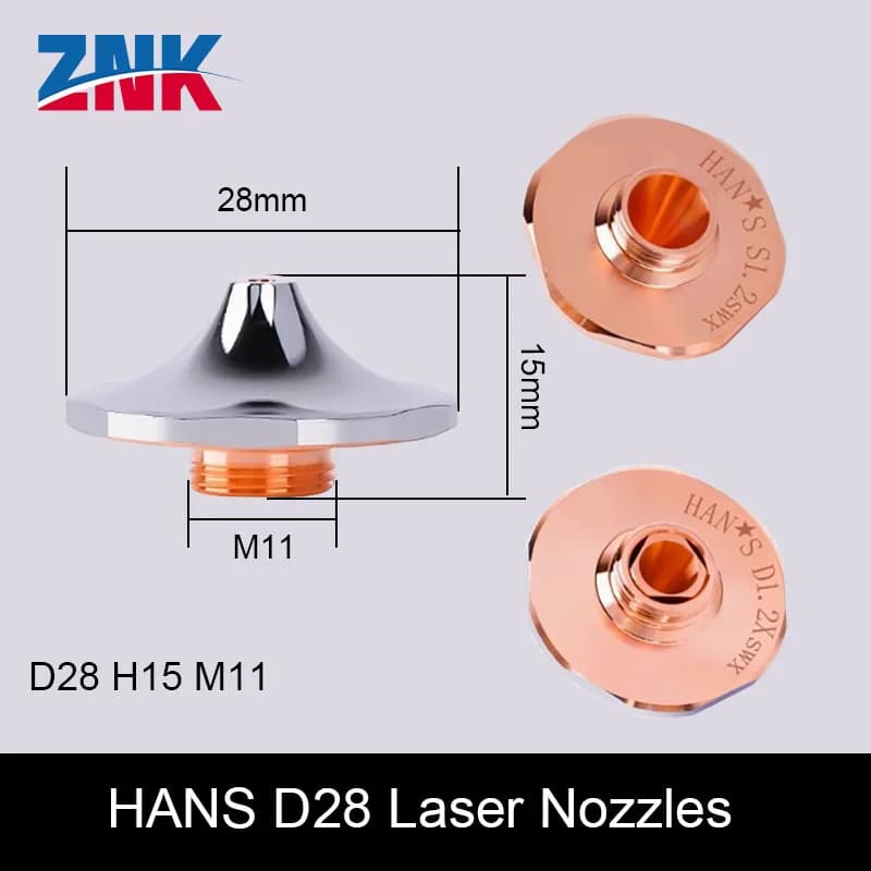 Ugelli laser ZNK MCSB DX Dia.28mm Calibro 1.0-5.0mm Ugello per macchina da taglio Hans WSX compatibile a singolo e doppio strato