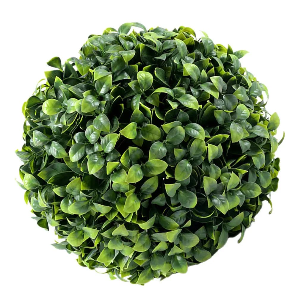 Palla Decorativa Artificiale da 35 cm per Piante Topiarie, Ornamento Sospeso in Erba Sintetica per Decorazioni Casa e Giardino, Sfere Decorative con Foglie Verdi Simulate, Finto