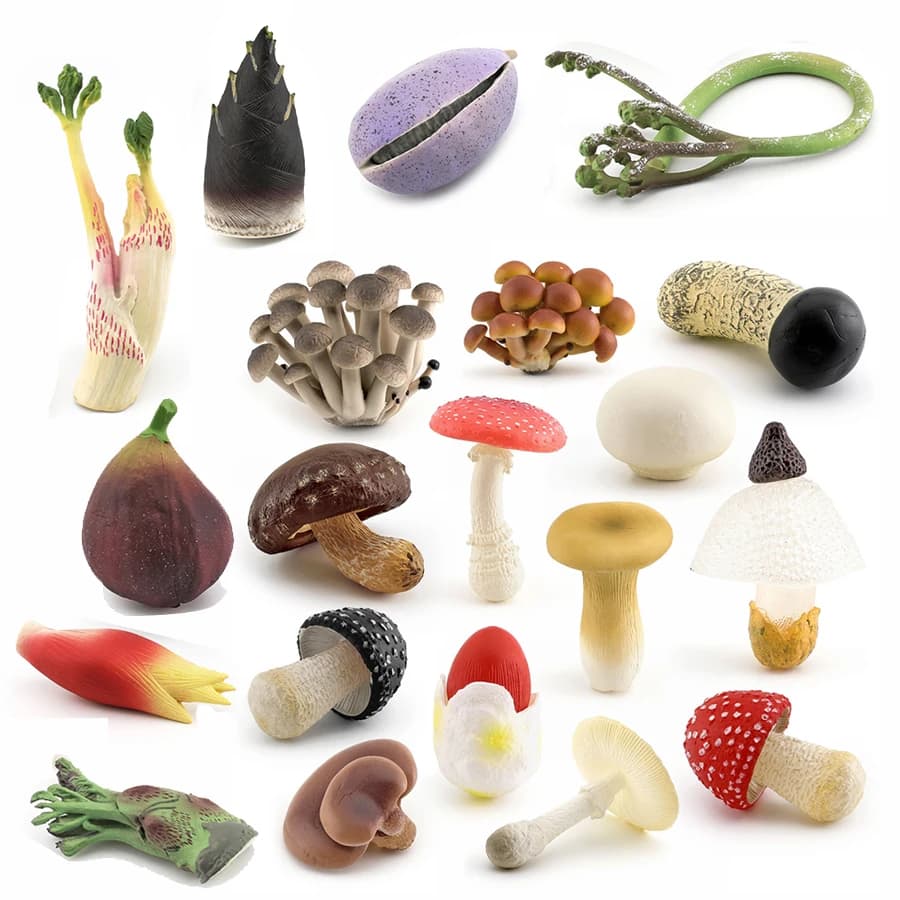 Simulazione pianta vegetale funghi amite Muscaria figurine Fairy Garden Decor statua in miniatura modello educativo figura giocattolo