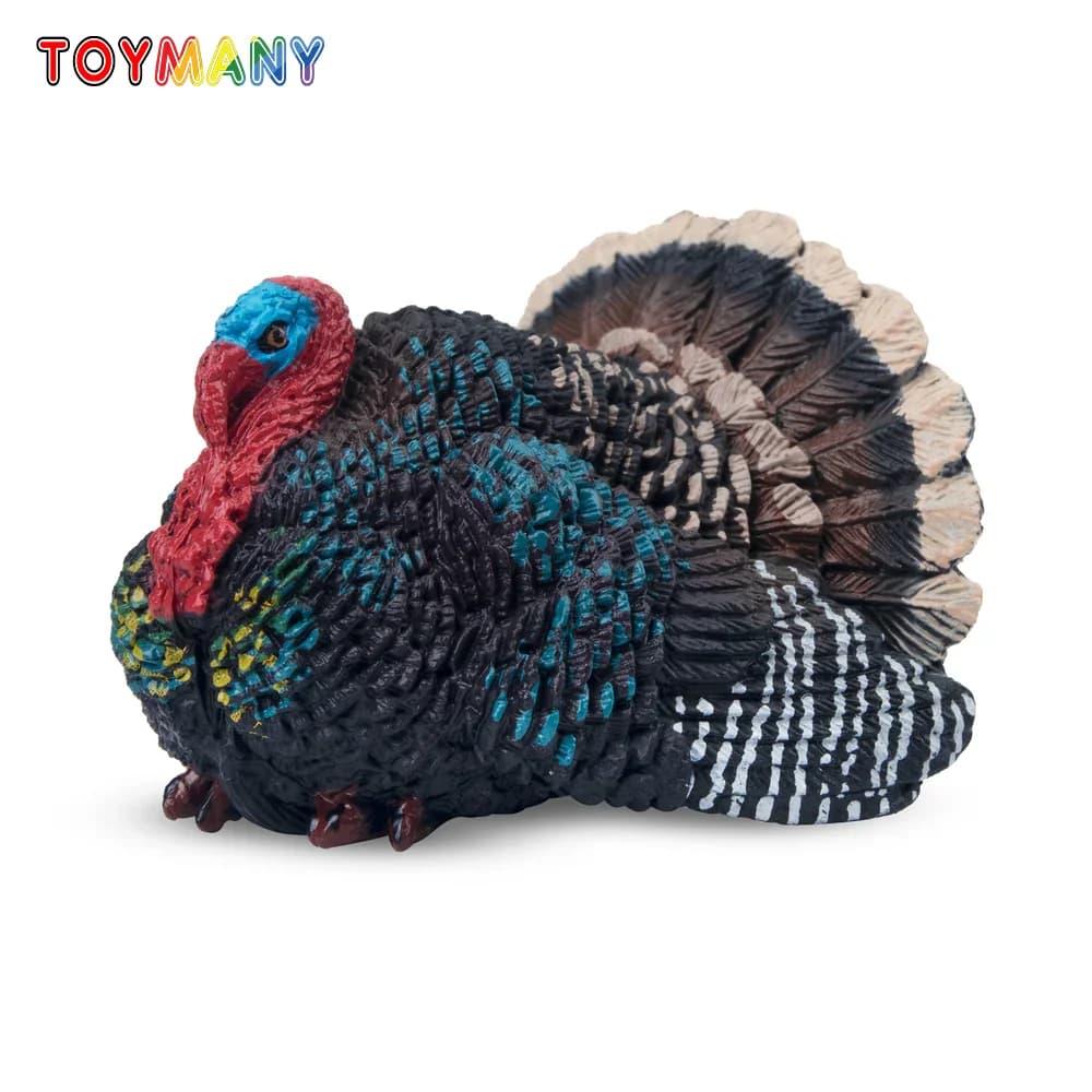 Toymany Simulazione Turchia Fauna Selvatica Modello Animale Giocattolo Mini Figure Bambole Action Figurine Giocattoli Regalo per Bambini Decorazione Torta