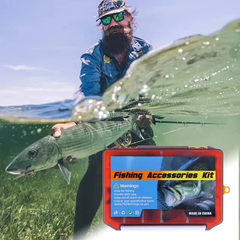 Fishing equipment box for fishing bait 123 pieces Fishing kit for angle fishing equipment box Freshwater fishing accessories without weeds Soft rock bait