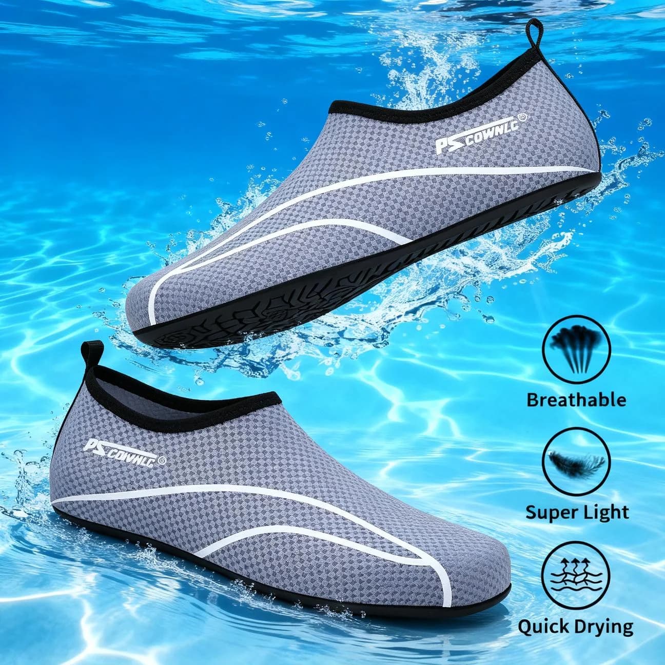 Women's Sub Shoes, Water Shoes Man, Sport Shoes for Swimming, Gymnastics Shoes in Nudes Foot, Fitness Shoes, Dance, Swimming, Surfing, Snorkeling