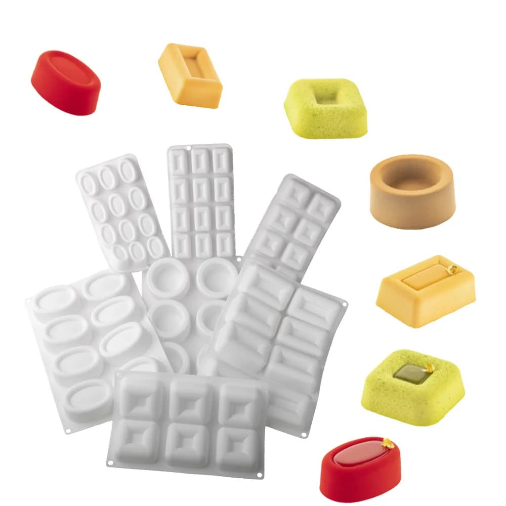 Stampo in silicone ovale scanalato Stampi per torta 3D Mousse per gelati Pasticceria al cioccolato Bakeware Dessert Art Pan Stampo per torta
