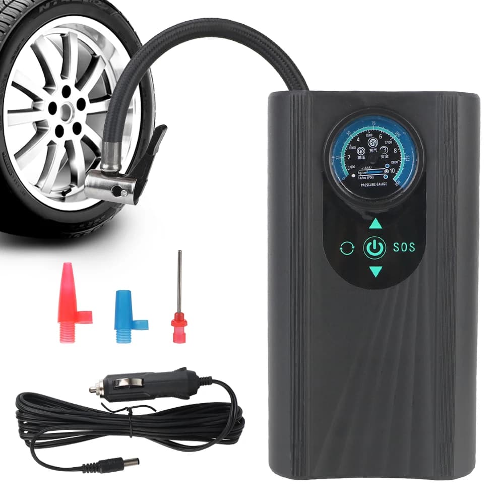 12V per moto Auto Bicicletta Gonfiatore per pneumatici per moto ad alta precisione Compressore d'aria elettrico Pompa d'aria portatile a gonfiaggio rapido