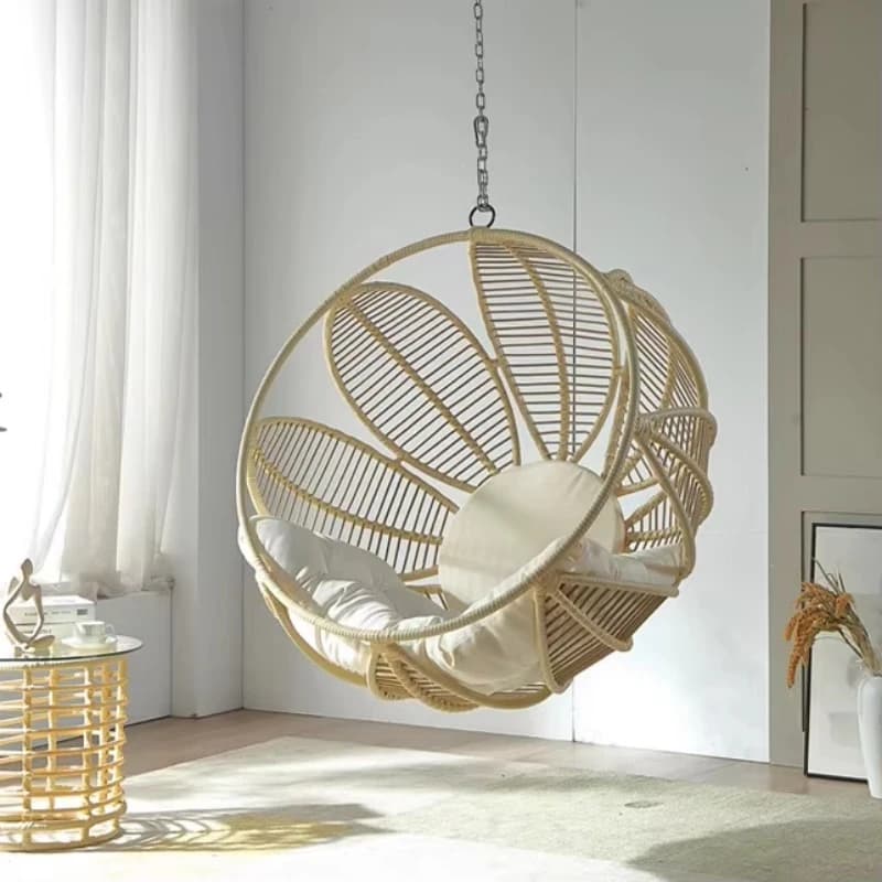 Outdoor Hanging Swing Chair Coffee Table Rocking Chair Set Waterproof Cushion Balcony Cradle