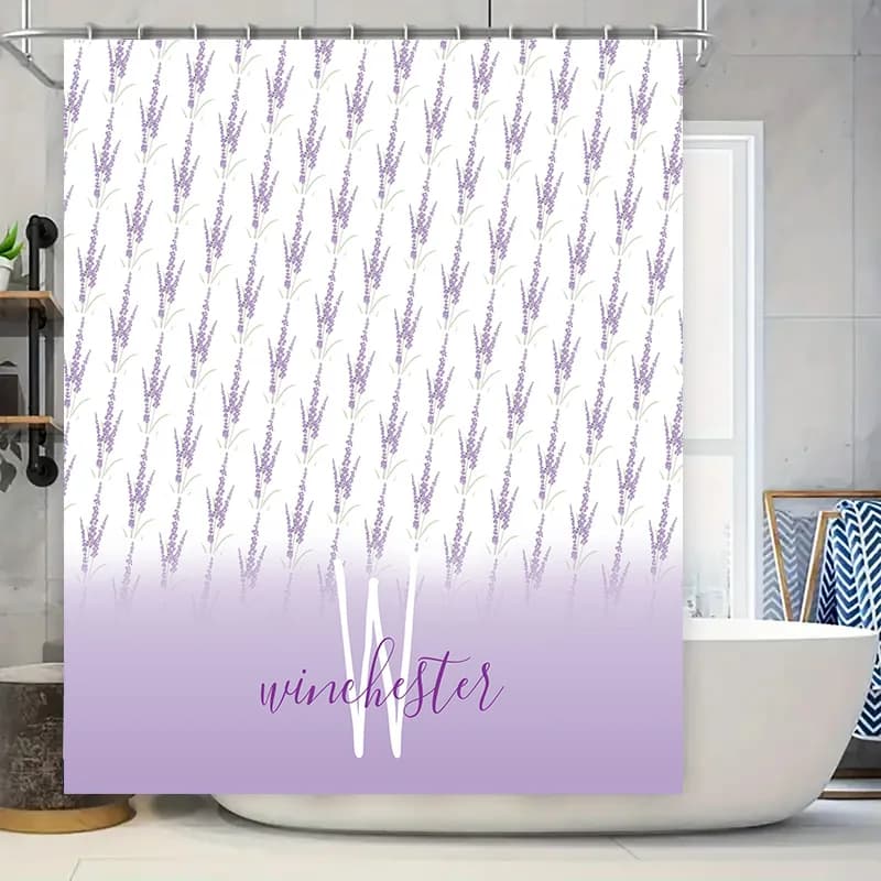 Set di tende da doccia floreali viola, rivestimento decorativo impermeabile per il bagno per la decorazione domestica