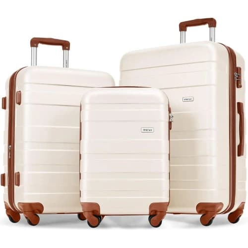 Set di 3 Valigie Rigide in ABS con Ruote Girevoli