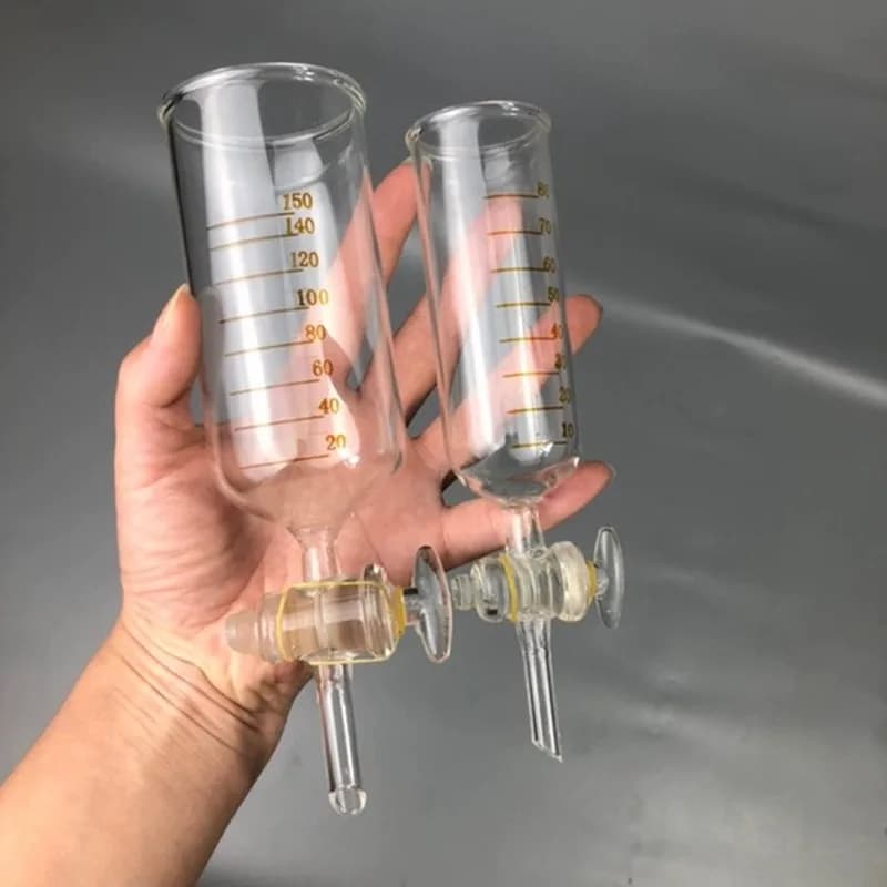 80/150ml Imbuto di Scarica Cilindrico di Vetro Liquido Sposizione Imbuto Gocciolamento Imbuto Igienico di Riempimento Olio Essenziale Bilancia di Precisione