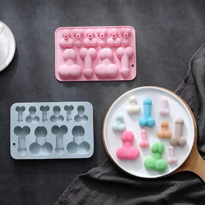 Stampo per ghiaccio divertente a forma di pene, stampo in silicone per blocchi di ghiaccio per feste, bar, carnevale, flirt, stampo per crema, produttore di ghiaccio