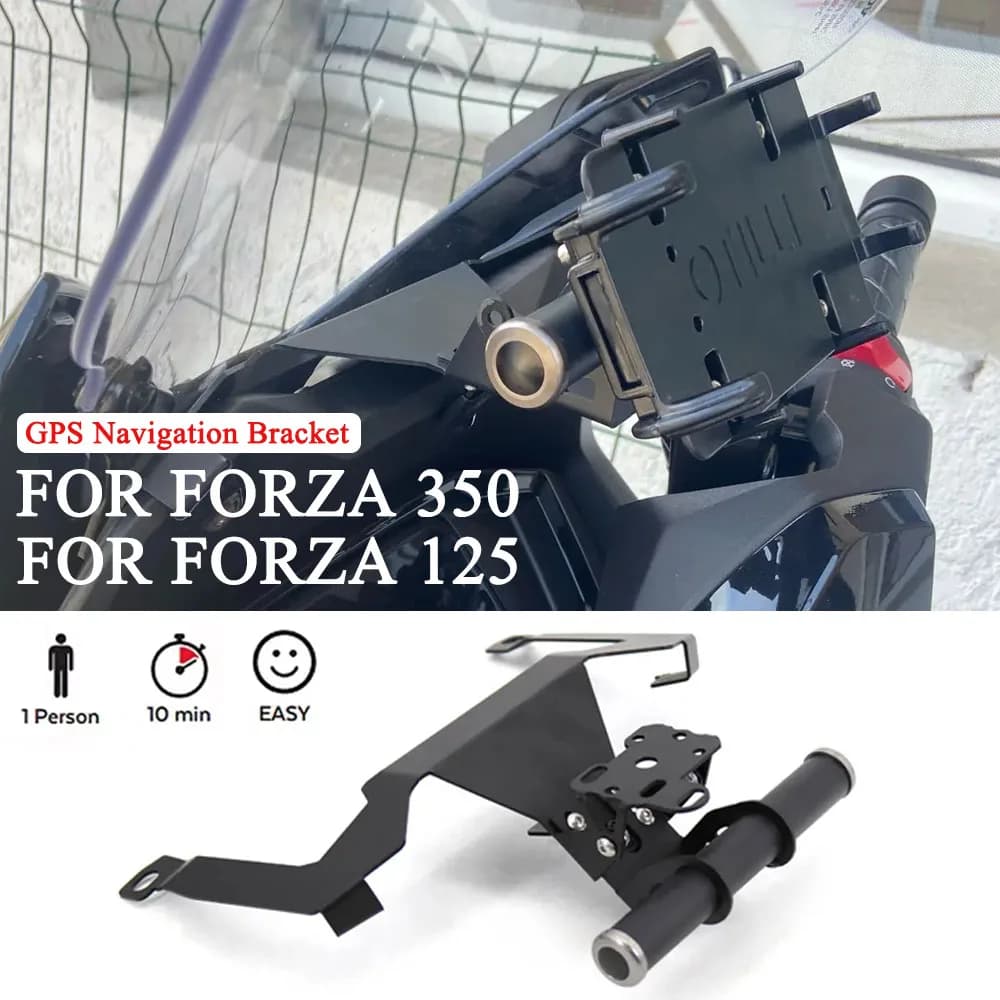NUOVO Supporto GPS per Moto Honda Forza 350 125 (2020-2025) con Ricarica USB Anteriore e Porta Telefono