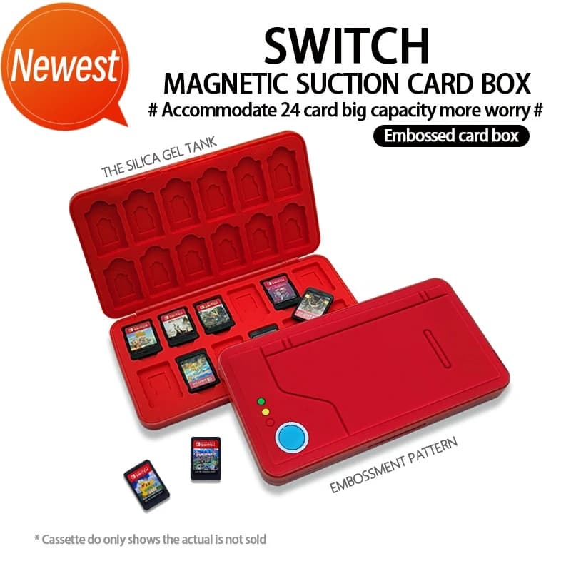 Custodia per carte da gioco nuovo stile per NS Switch oled scatola portaoggetti per cartucce di gioco modello 3D 24 slot per schede accessori per interruttori