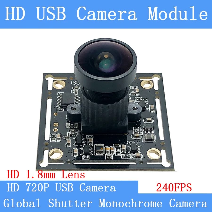 Plug play HD 240FPS 120FPS Modulo fotocamera USB Grandangolo 720P otturatore globale monocromatico OTG UVC USB Webcam Linux