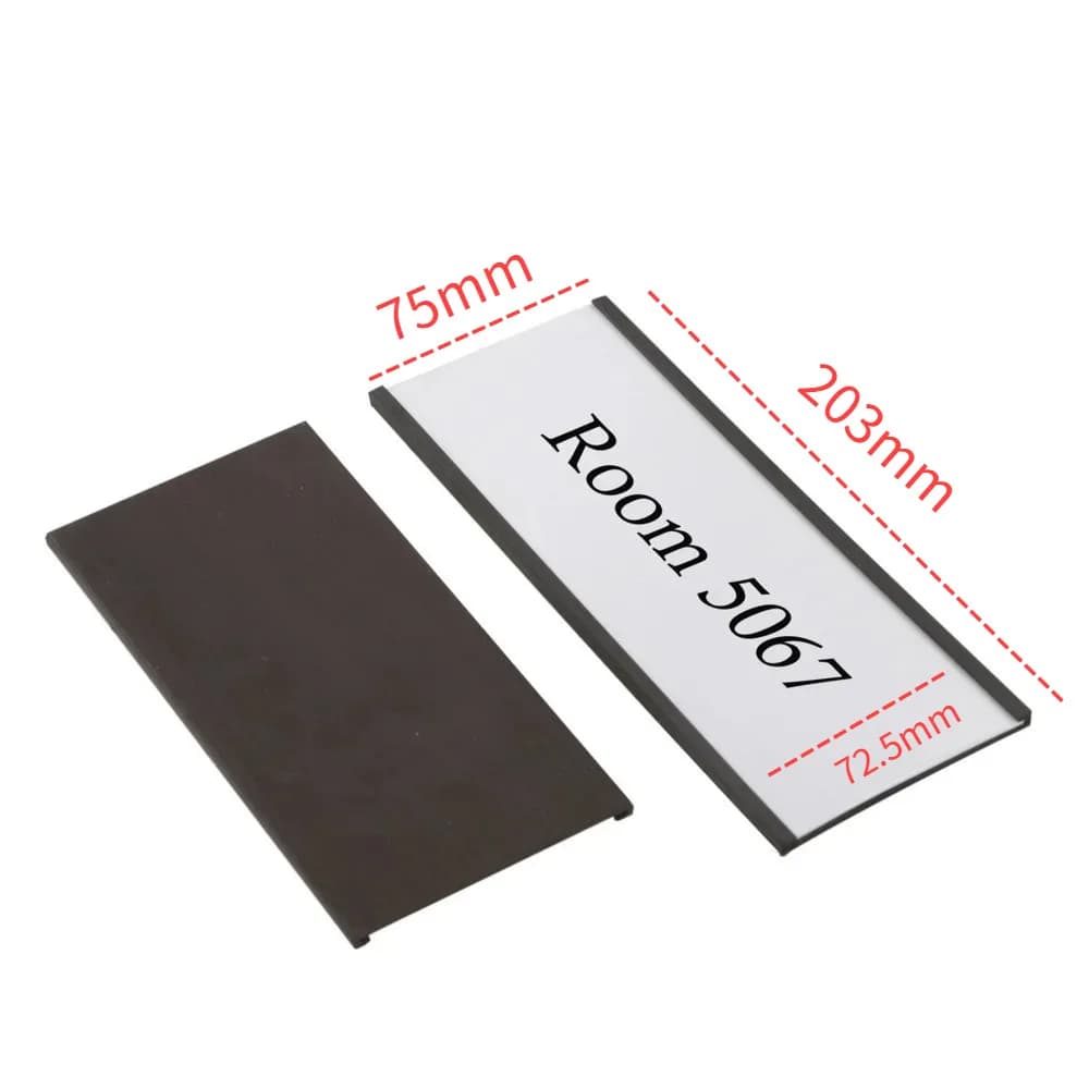 Porta etichette magnetiche con canale C da 10 pezzi 203X75mm con inserti in carta e protezioni in plastica trasparente Porta biglietti con superficie metallica