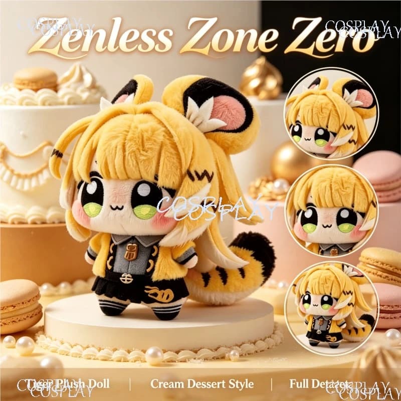 Zenless Zone Zero Ju Fufu 10cm Cotton Plush Backpack Pendant Kawaii Cartoon Ornament Creative Collectible Christmas Fan Gift