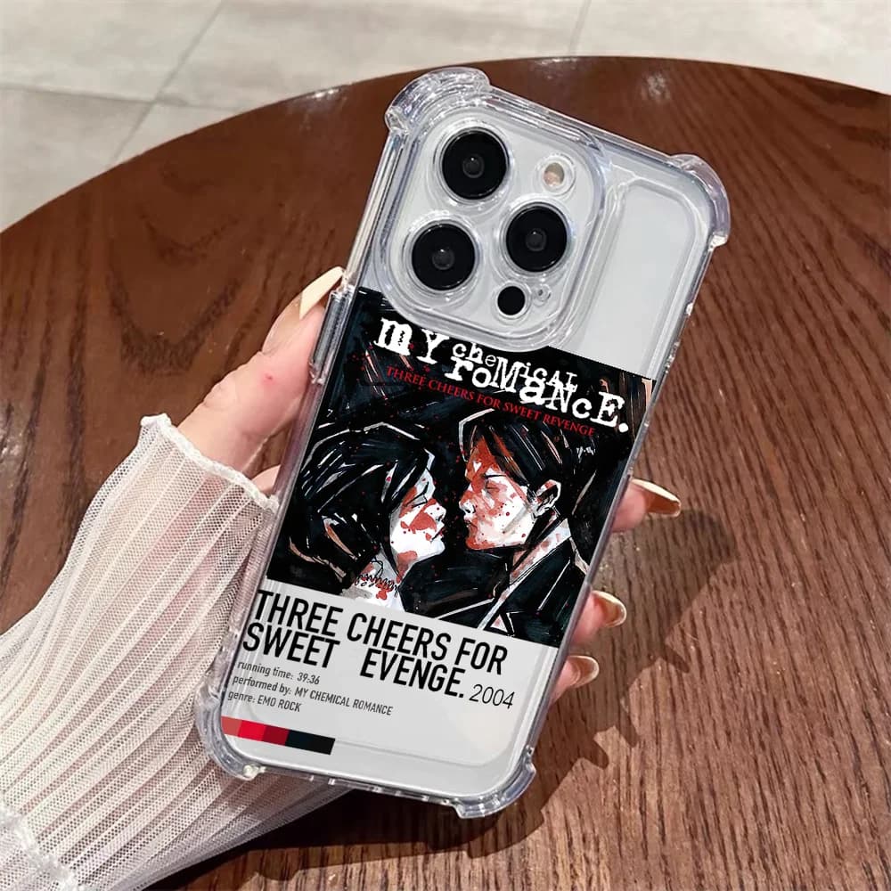 custodia per iPhone 17 16 15 14 13 12 11 Max Pro Mini Plus Anti caduta Trasparente My C-Chemical R-Romance Cover
