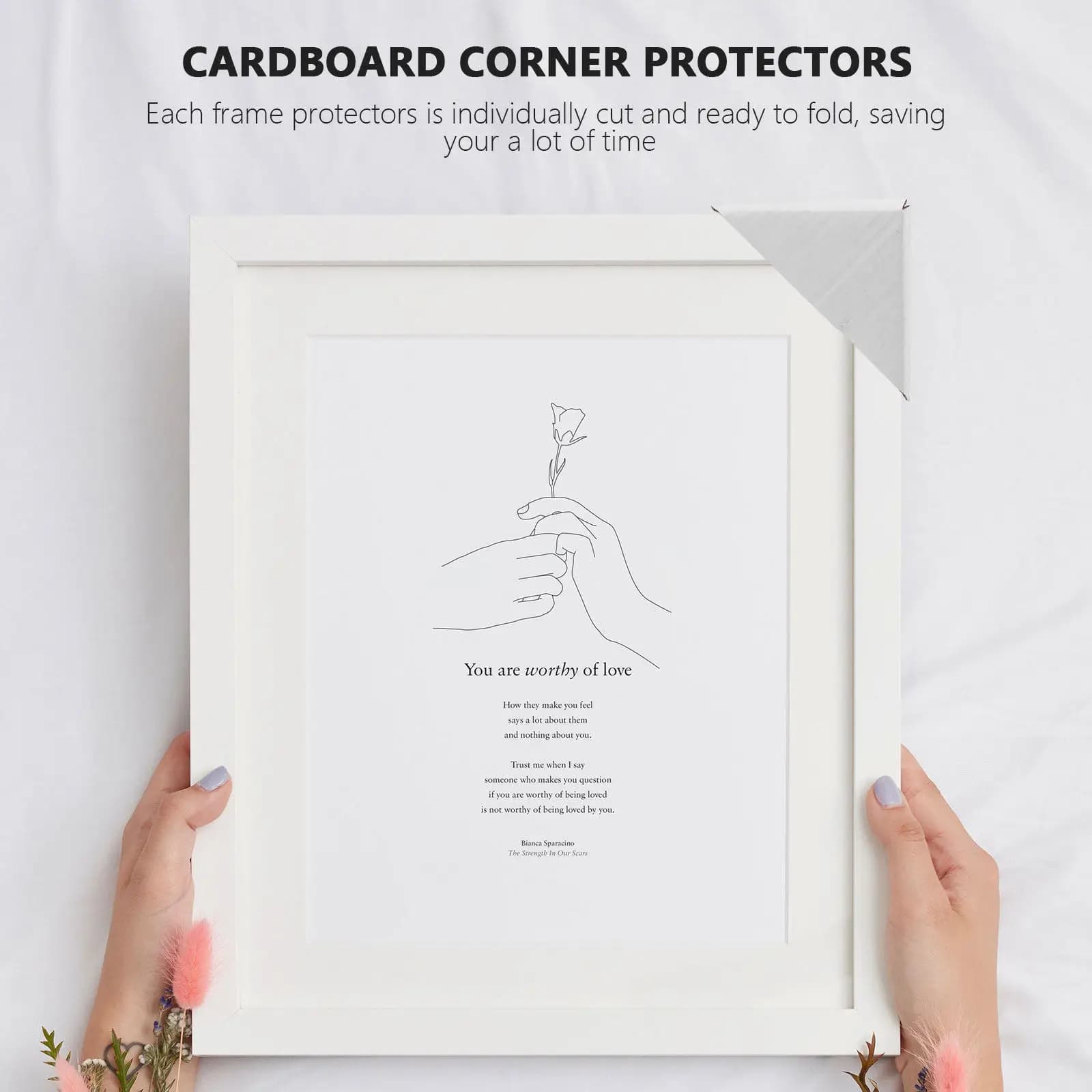 100 Pieces Protected Corner Carton Adjustable for Frames, Squares, Shipping & Packaging Safe